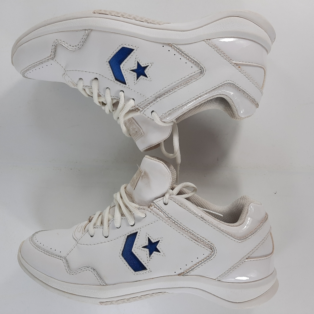 CONVERSE Womens 8.5 Pro White Leather Blue Logo - Picture 9 of 13